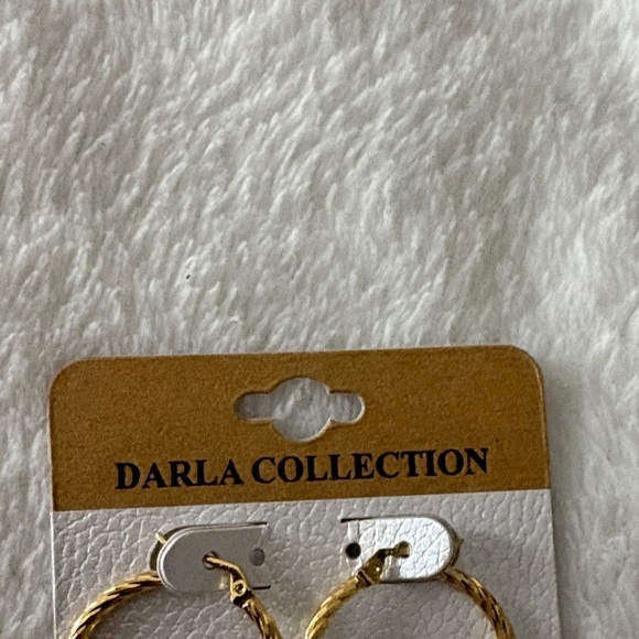 Dalia Collection Twisted Gold Hoop Earrings - Picture 2 of 3